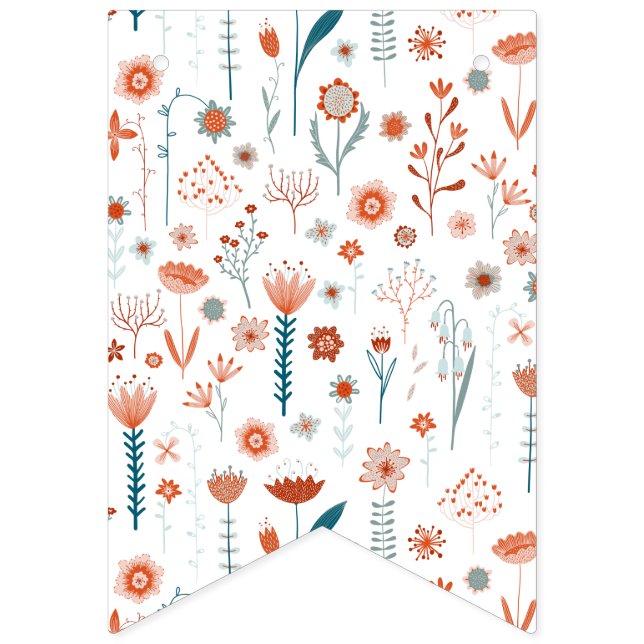 Skandinavische Sommer-Blume Wimpelkette (Erste Fahne)