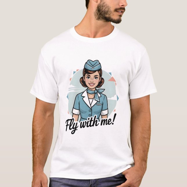 Skandinavische Stewardess Basic T-Shirt (Vorderseite)
