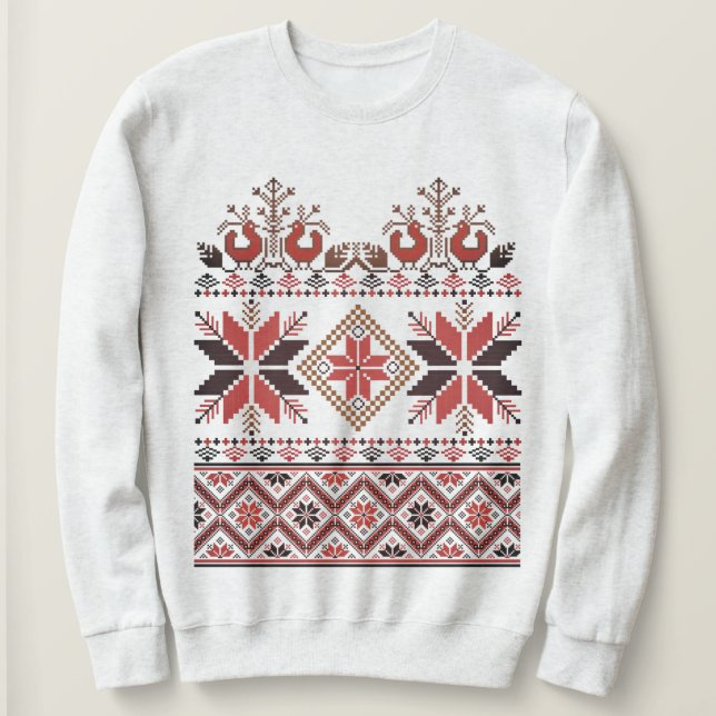 Skandinavische Stickerei Sweatshirt (Design vorne)