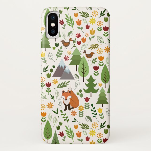 Skandinavische Style Illustrationen auf Crememuste Case-Mate iPhone Hülle (Rückseite)