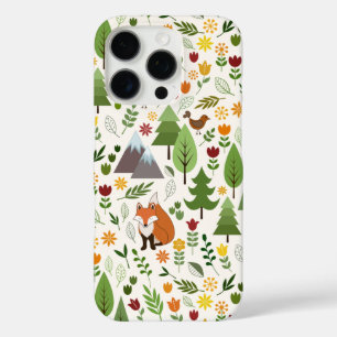 Skandinavische Style Illustrationen auf Crememuste iPhone 16 Pro Hülle