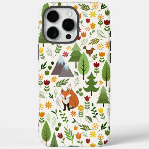 Skandinavische Style Illustrationen auf Crememuste iPhone 16 Pro Max Hülle