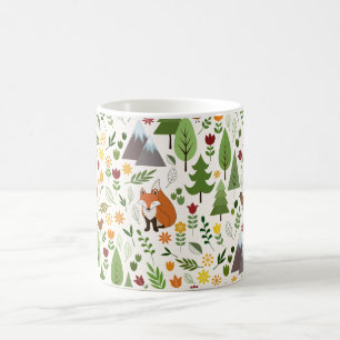 Skandinavische Style Illustrationen auf Crememuste Kaffeetasse