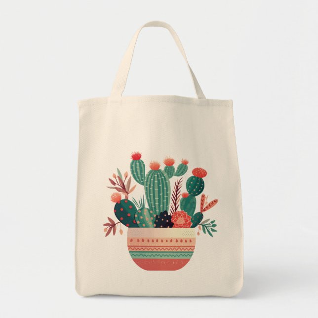 skandinavische Sukkuline Tote Bag Tragetasche (Vorne)
