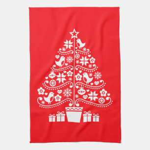 Skandinavische traditionelle Weihnachtsdekoratione Geschirrtuch