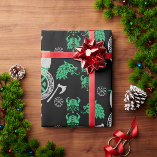 skandinavische Viking Norsemen-Wohngestaltung Geschenkpapier