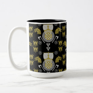 skandinavische Viking Norsemen-Wohngestaltung Zweifarbige Tasse