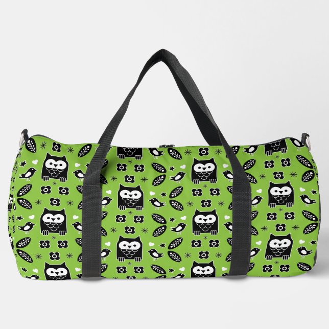 Skandinavische Vogelkunst Duffle Bag (Vorderseite)