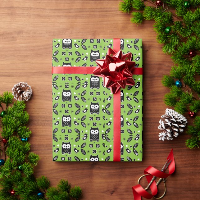 Skandinavische Vogelkunst Geschenkpapier (Feiertagsgeschenk)