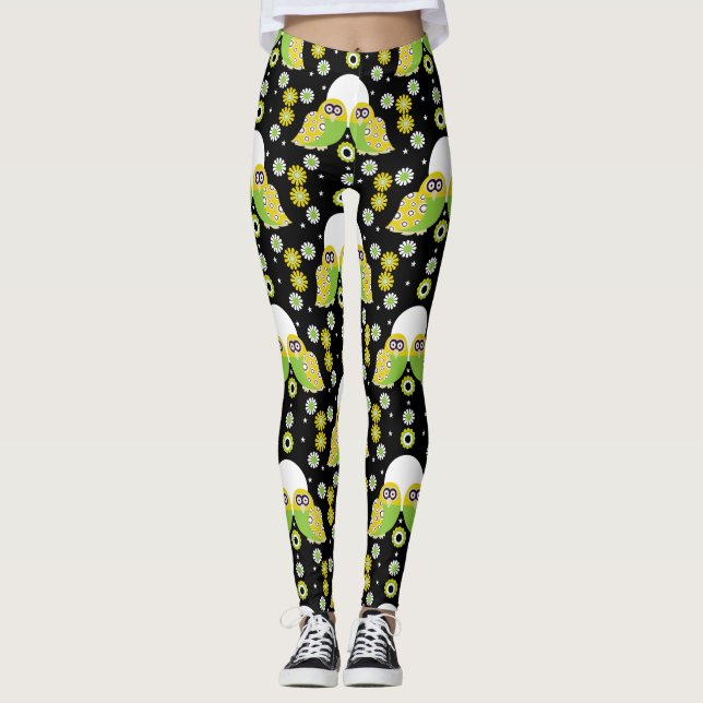 Skandinavische Vogelkunst Leggings (Vorderseite)