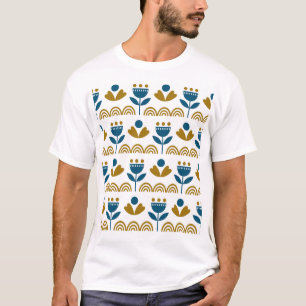 Skandinavische Volkskunst, buntes Muster. T-Shirt