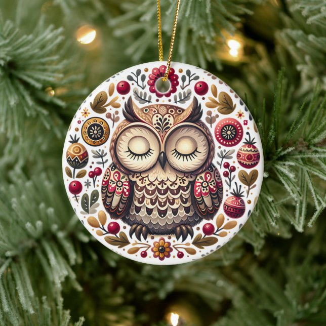 Skandinavische Volkskunst Keramik Ornament (Baum)