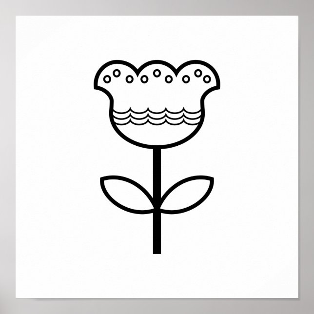 Skandinavische Volkskunst Minimalistische Illustra Poster (Vorne)