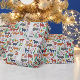 Skandinavische Volkskunst Nordic Boho Modernes Mus Geschenkpapier