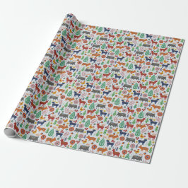 Skandinavische Volkskunst Nordic Boho Modernes Mus Geschenkpapier
