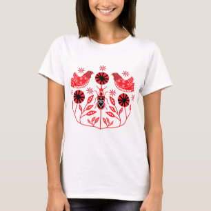 Skandinavische Volkskunst   Nordische Dekorations- T-Shirt