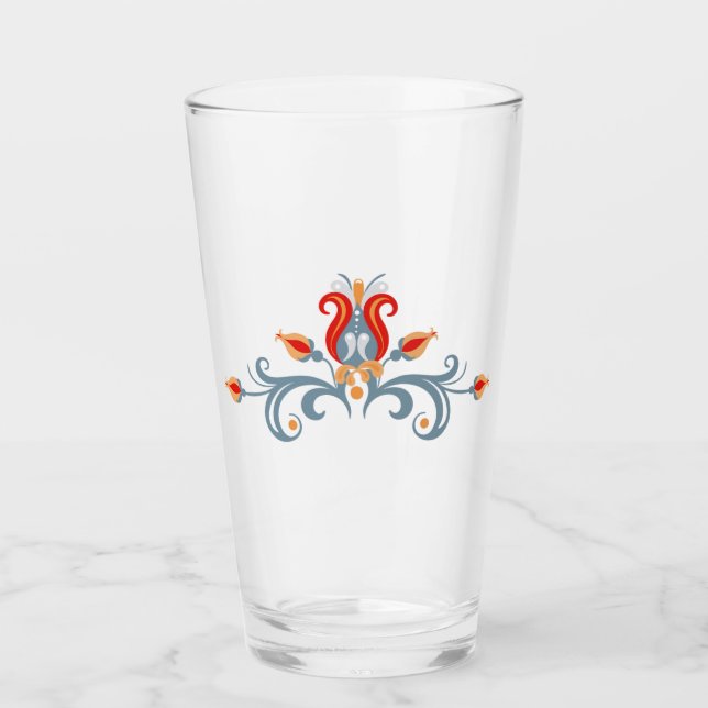 Skandinavische Volkskunst Velkommen Drink Glass Glas (Vorderseite)