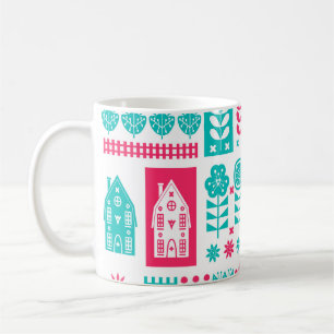 Skandinavische Volkskunst: Vintag nahtlos Kaffeetasse