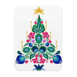 Skandinavische Volkskunst Weihnachtsbaumkarte Magnet