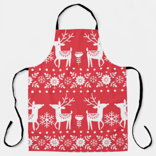 Skandinavische Weihnachten: Schneeflocken & Hirsch Schürze