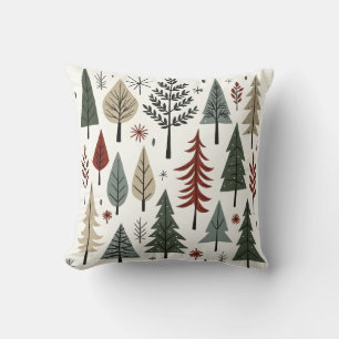 Skandinavische Weihnachtsbäume – Minimalistischer  Kissen