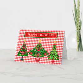 Skandinavische Weihnachtsbaumkarte Karte