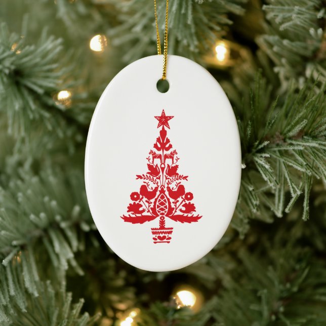 Skandinavische Weihnachtsbaumkunst Keramik Ornament (Baum)