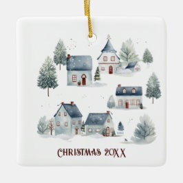 Skandinavische Weihnachtsdekoration Wasserfarbenhä Keramikornament