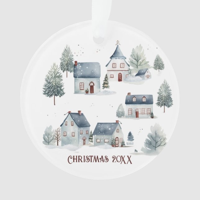 Skandinavische Weihnachtsdekoration Wasserfarbenhä Ornament (Vorderseite)