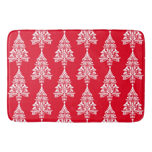 Skandinavische Weihnachtsdekorationen Badematte (Vorderseite)