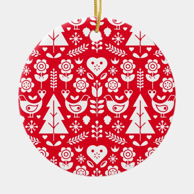 Skandinavische Weihnachtsdekorationen Keramik Ornament (Vorne)