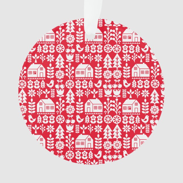 Skandinavische Weihnachtsdekorationen Ornament (Vorderseite)