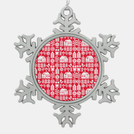 Skandinavische Weihnachtsdekorationen Schneeflocken Zinn-Ornament