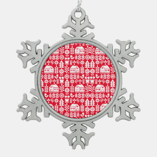 Skandinavische Weihnachtsdekorationen Schneeflocken Zinn-Ornament