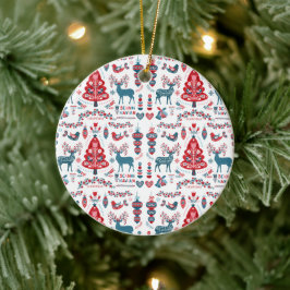 skandinavische Weihnachtskunst Keramik Ornament