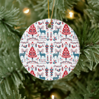 skandinavische Weihnachtskunst Keramik Ornament