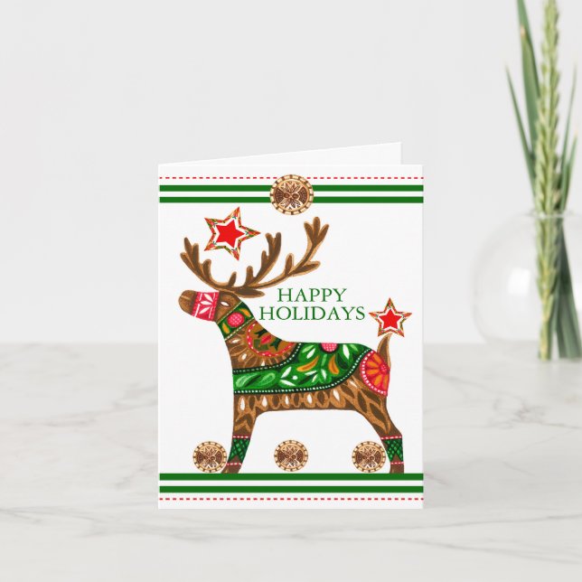 Skandinavische Weihnachtsmeisterkarte Karte (Vorderseite)