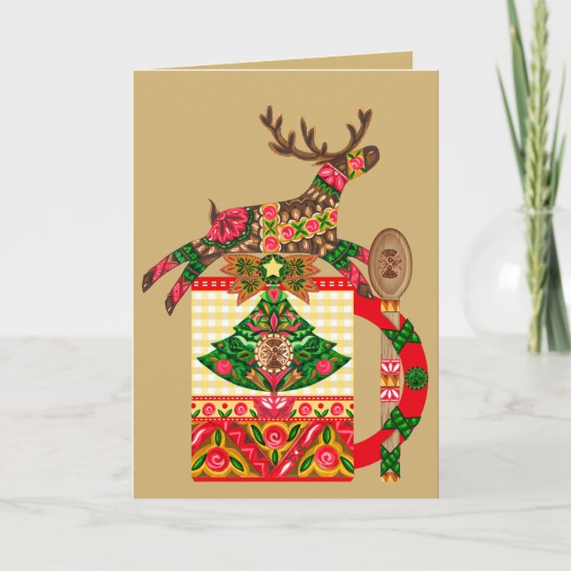 Skandinavische Weihnachtsmeisterkarte Karte (Vorderseite)