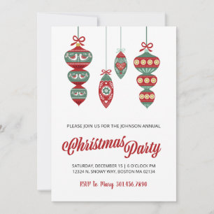 Skandinavische Weihnachtsschmuck-Party Einladung