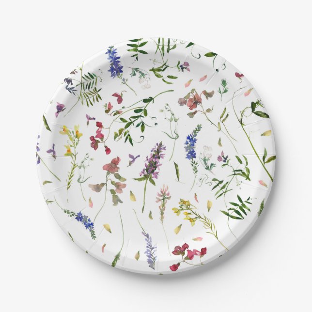 Skandinavische Wildblumen Meadow Pappteller (Vorderseite)