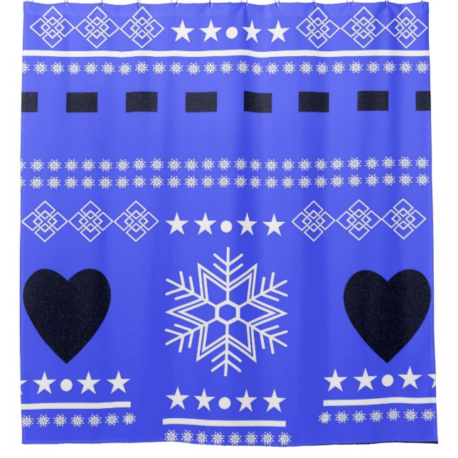 Skandinavische Winterlandschaft Duschvorhang (Vorderseite)