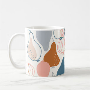 Skandinavischer Birnendruck: Vintages Fruchtmuster Kaffeetasse