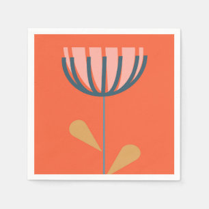 Skandinavischer Folklore-Stil Einfache Blume in Or Serviette
