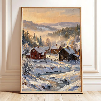 Skandinavischer Golden Hour Wandkunst Leinwanddruc Poster