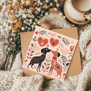 Skandinavischer Hund Lover Herzwale Feiertagskarte
