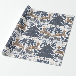 Skandinavischer Rentierbaum Geschenkpapier