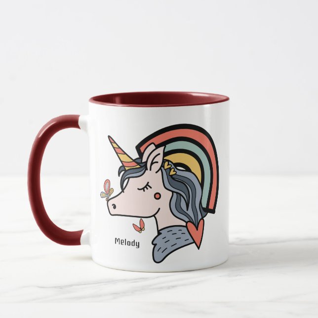 Skandinavischer Schmetterling-Individuelle Name Tasse (Links)