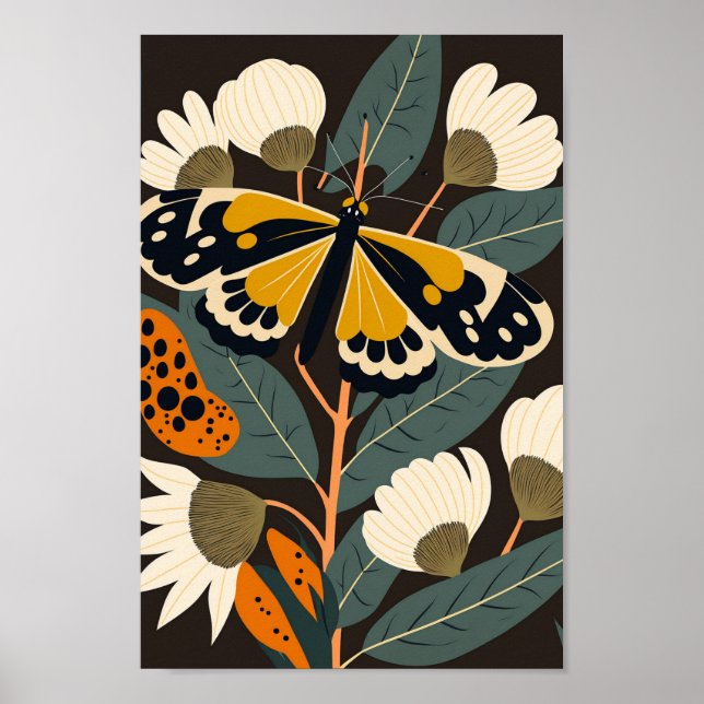 Skandinavischer Skandinavier Butterfly Art Print Poster (Vorne)