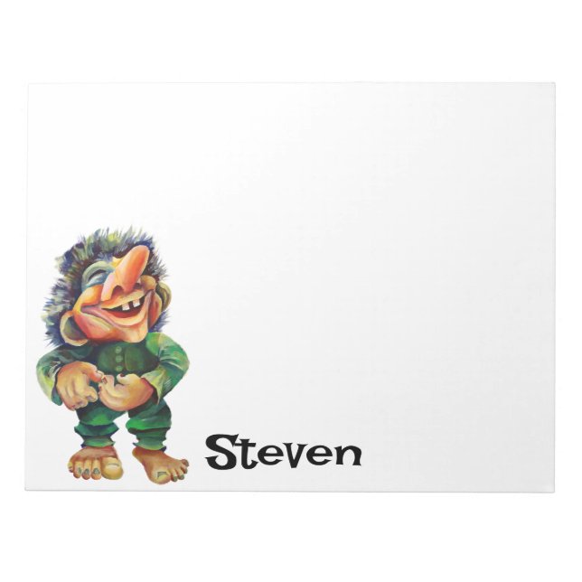 Skandinavischer Sonnentroll Illustration Wasserfar Notizblock (Vorderseite)
