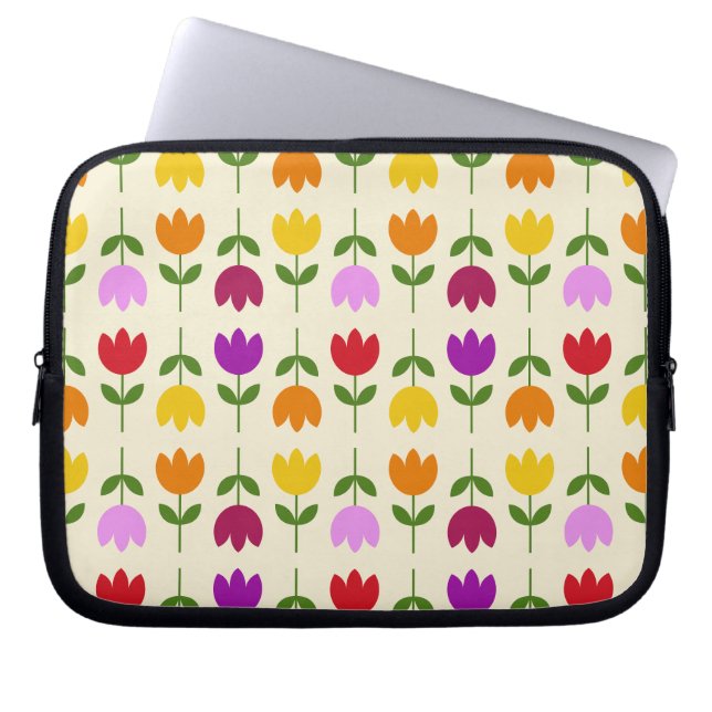 Skandinavischer Stil farbenfroh auf der Krm-Blume  Laptopschutzhülle (Vorderseite)